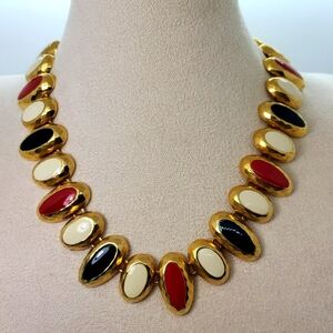 Vintage Anne Klein-Style Enamel Goldtone Adjustable Necklace
